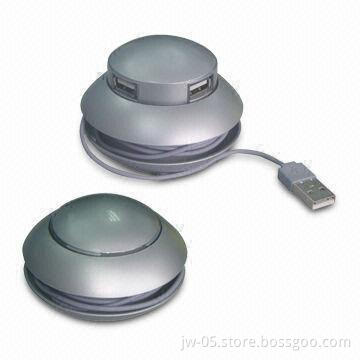 4-port Pop-up USB Hubs, Measures 74.5 x 74.5 x 43.5mm